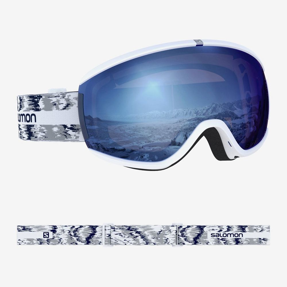 Salomon Singapore Mens Goggles - IVY WHITE GLITCH White | 35942-FZJV